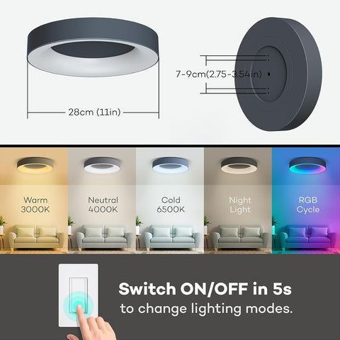 dimmable ceiling light with remote