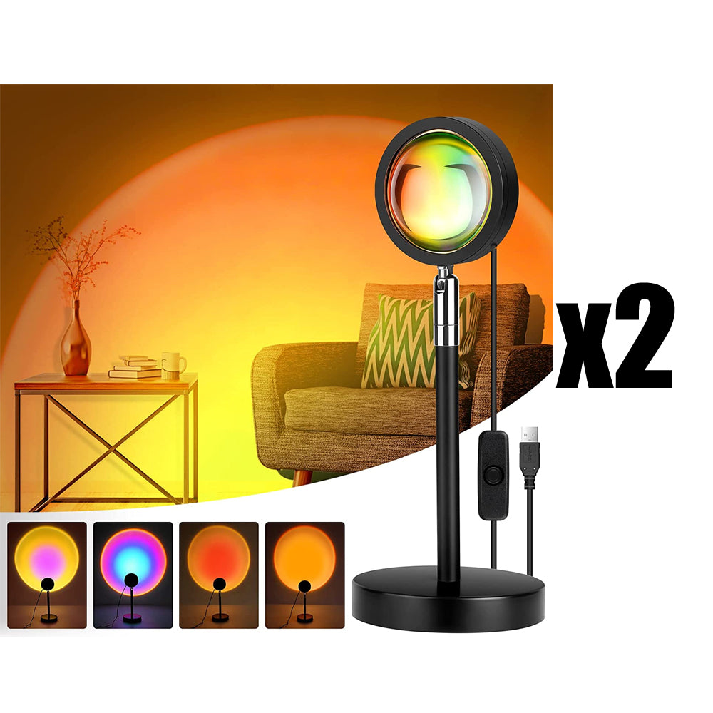 Sunset Lamp, 10W Sunset Light for Home Decor,360° Rotation Sunset Projection Romantic Visual Mood Lamp,USB Sunset Projector - thelights4u.com