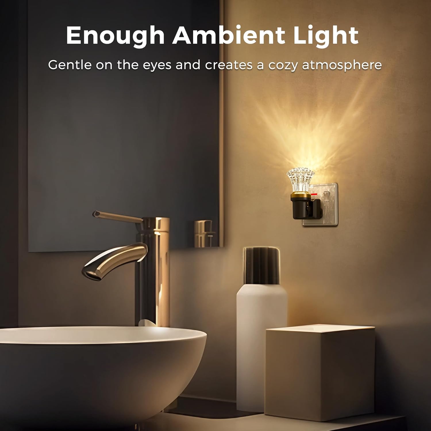 SIYOMG LED Night Light Plug-in Wall With 4 USB Ports And 1 Outlet, Smart Dusk To Dawn Sensor, 6-Color Adjustable Night Light For Bathroom, Bedroom, Hallway