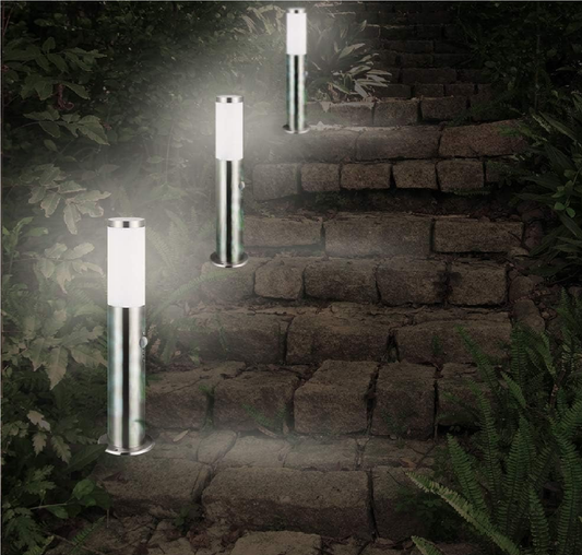 Stainless Steel Garden Light, Pillar motion sensor Light |  Floor Lamp Outdoor IP44 Protection | E27 20w Max Bulb Fitting