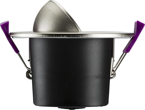 Spektroled Evo Tilt - Fire Rated IP65 Downlight with 2 X Wattage and 4 X CCT - Brushed Chrome