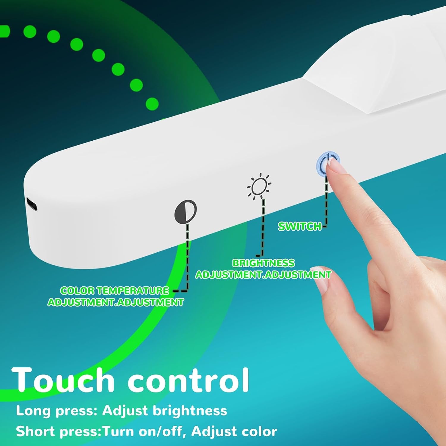Makeup Mirror Light, LED Battery Operated Dressing Table Lights, 4500Mah Magnetic Stick on Bathroom Lights, 3 Color Temperatures & Adjustable Brightness, Portable for Bathroom Dressing Table