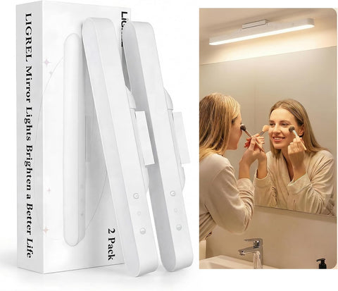 Vanity Lights, Rechargeable Battery-Operated Stick-On Mirror Lights, LED Makeup Light for Dressing Table & Bathroom Mirror(1 Pcs)