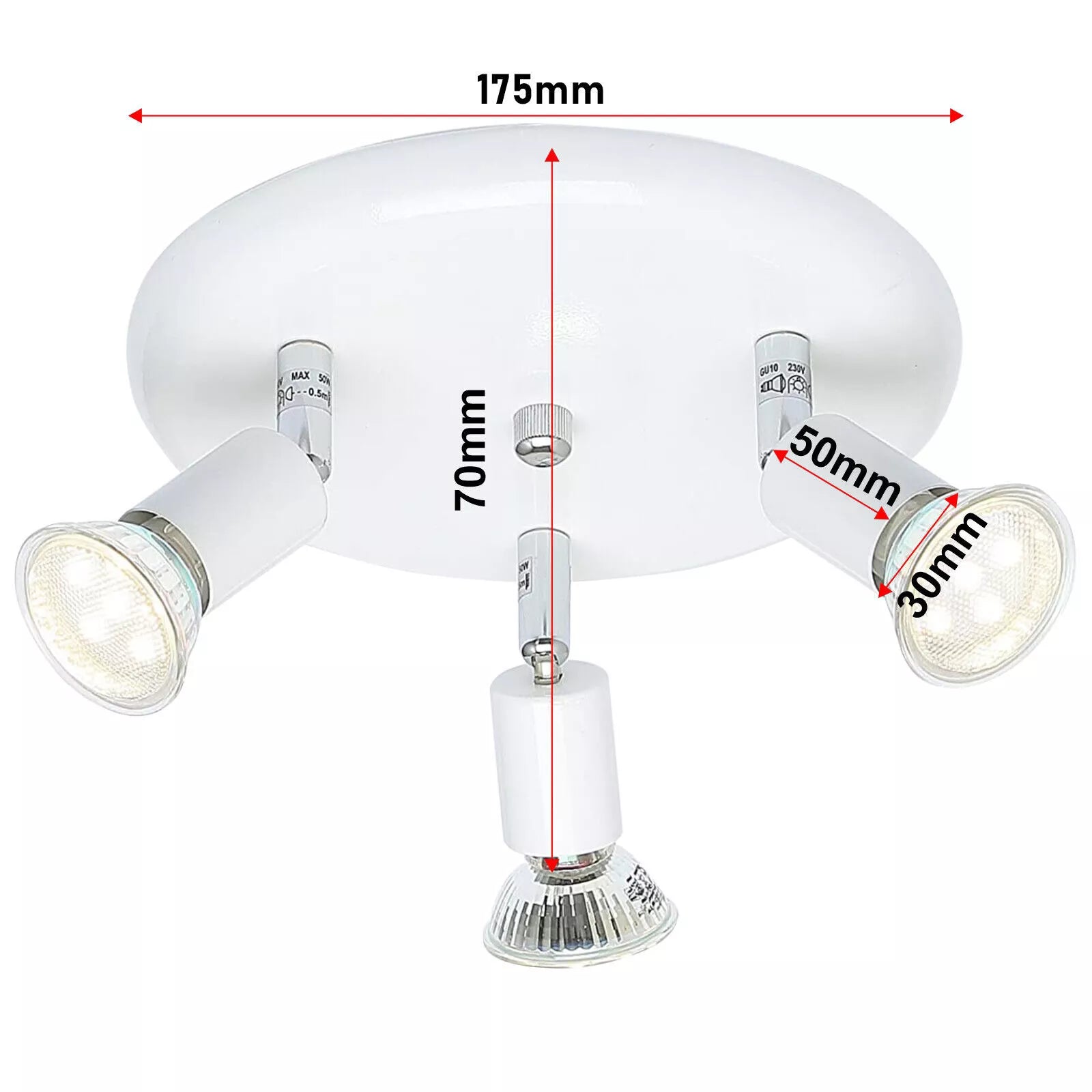 3-Way Modern GU10 Ceiling Spotlight