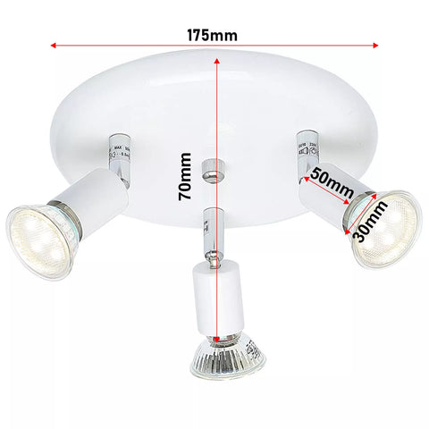 3-Way Modern GU10 Ceiling Spotlight