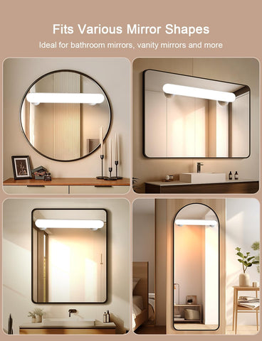 Stick on Makeup Mirror Light, 5000Mah Rechargeable Vanity Light | Wireless, Suction Cup, Stick on Lights with Remote, LED Magnetic Dressing Table Lights with 3 Color & Dimmable for Bathroom