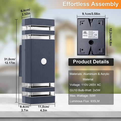 energy-efficient PIR wall light

