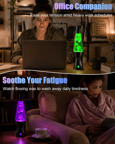 17 Colour Changing Liquid Motion Lamp, 37Cm LED Night Light, Black | Flowing Wax Lavalamp for Bedroom/Office - Relaxing Bedside Glow, Eye-Catching Home Accent for Christmas