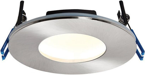 Saxby Orbitalplus 9W Satin Nickel Die Cast Aluminium IP65 Warm White Recessed anti Glare Fire Rated LED Downlight