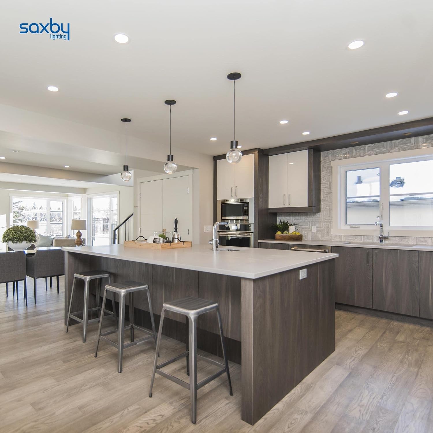 Saxby Orbitalplus Fire Rated Downlight - Dimmable Recessed LED Ceiling Light in Matt White Finish - IP65 Downlights for Bathroom, Shower, Kitchen - 9W LED Module (SMD 2835) Warm White 3000K Colour