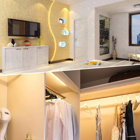 Under Cabinet LED Strip Lights Kit 3M Warm White Dimmable with Remote