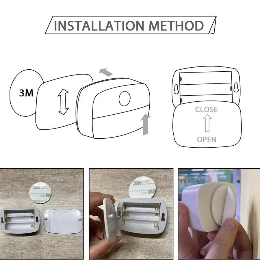 LED PIR Motion Sensor Wall Night Light – Waterproof & Battery Operated
