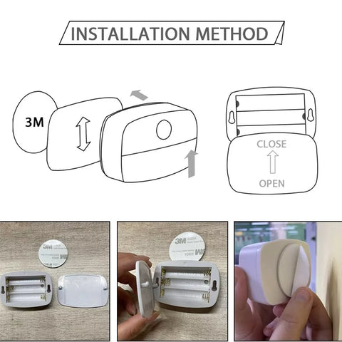 LED PIR Motion Sensor Wall Night Light – Waterproof & Battery Operated