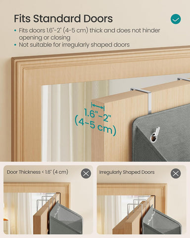 Over-The-Door Organiser, 5-Compartment Foldable Hanging Shelf