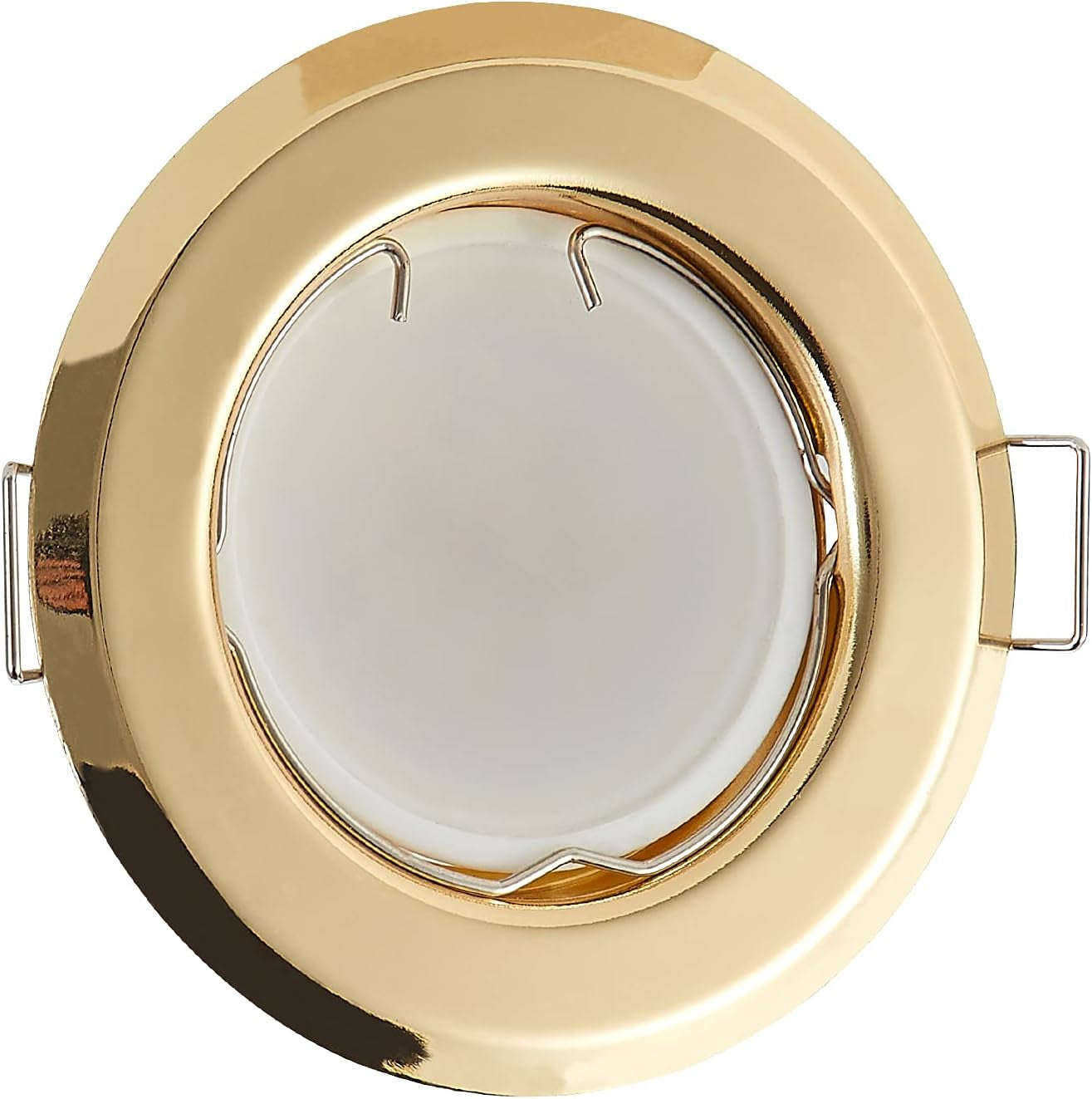 Flat LED Recessed Spotlight Ultra Flat Gold with LED Spot Module 230V I 3 W 320 Lumen I 120° Beam Angle I Dimmable I 55Mm Cut Out I Recessed Light round (Pack of 3 - Warm White)