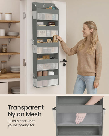 Over-The-Door Organiser, 5-Compartment Foldable Hanging Shelf