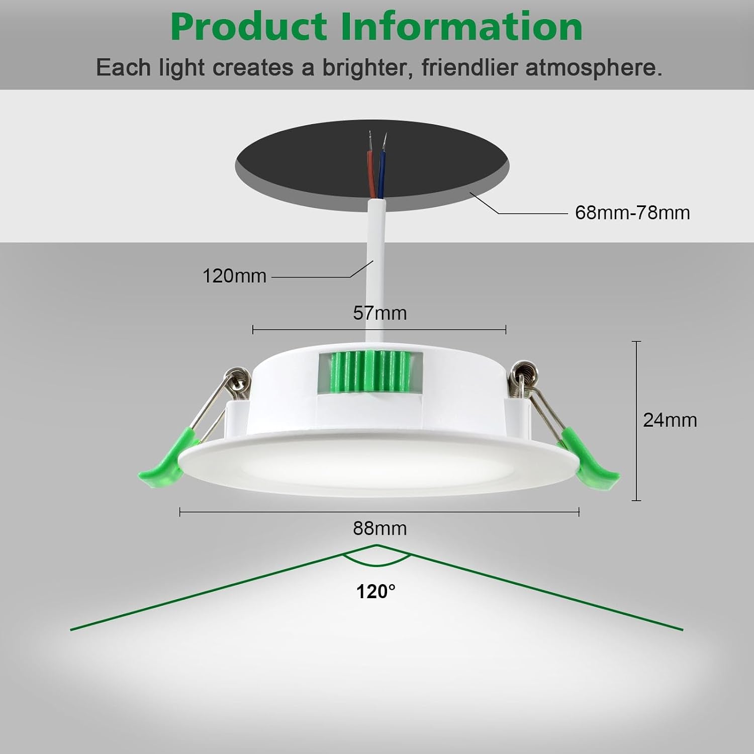 6 Pack LED Downlights for Ceiling 7W 3CCT IP44 Ultra Slim Cut Φ75-85MM | round LED Spot Bathroom Light 600LM, 3000K/4000K/6500K Adjustable, IP44 Recessed Ceiling for Bathroom, Kitchen, Living Room