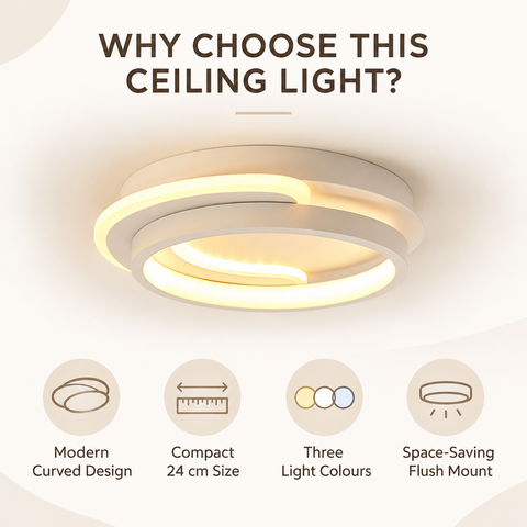 Ceiling Lighting Modern Round Aluminum Ceiling Light 3-Color Dimming Led Small Ceiling Lamp Close To Ceiling Light Fixtures