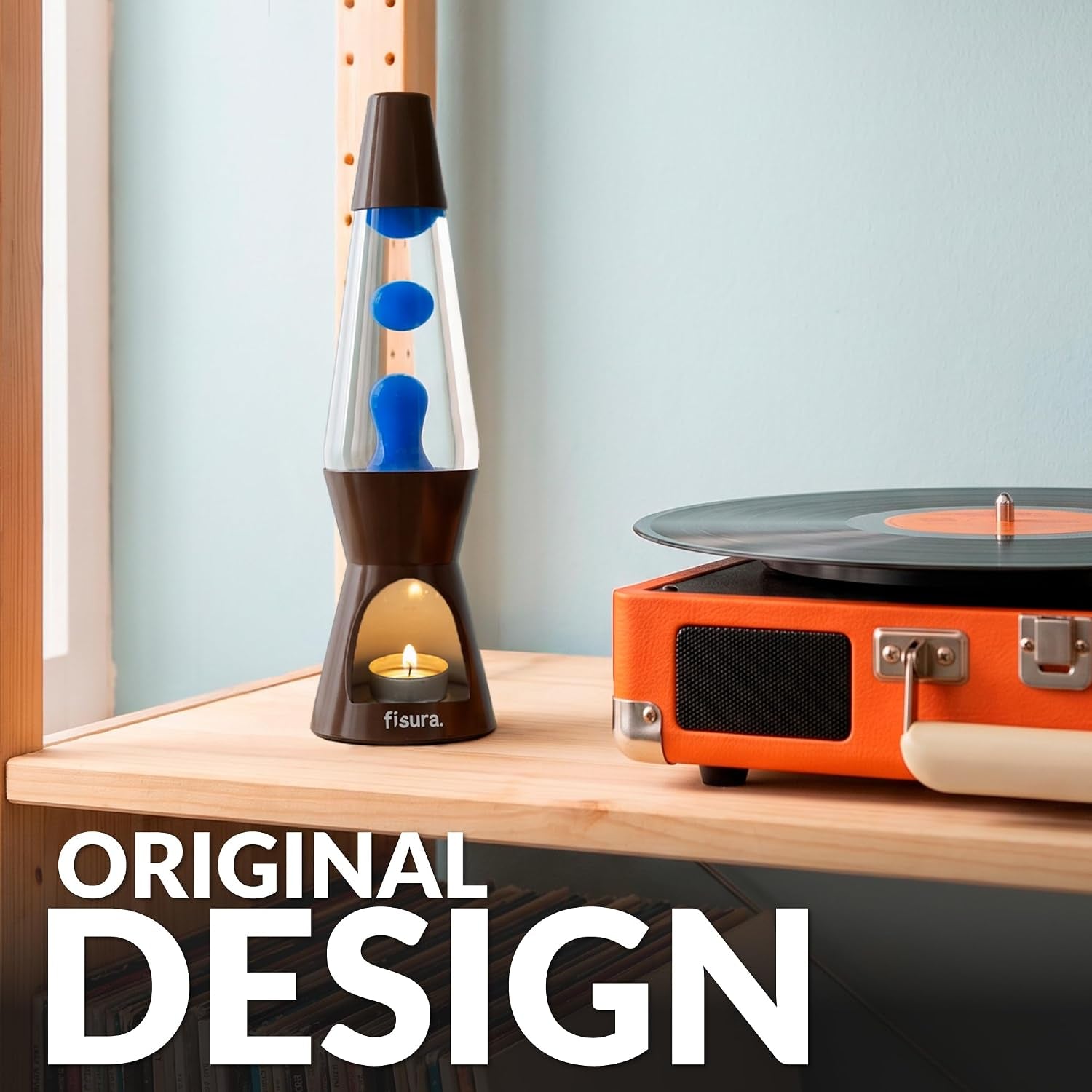 - Motion Mood Lamp with Candle Warmer, Brown & Blue | Eco-Friendly Home Décor. Original Design for Home or Office. Great Gift Idea. 11.4 X 3.3 In. Candle Not Included.