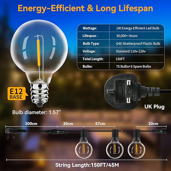  Energy Efficient and long lifespan festoon lights 