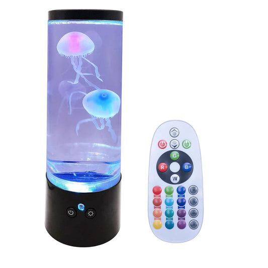 Jelly Fish Lava Lamp Aquarium Sensory Lamp for All Ages, Remote controled USB Table Lamp