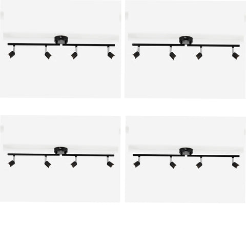 Kitchen ceiling light bar with 4 tiltable LED spotlights.

