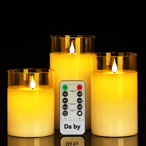 glass effect flameless candles