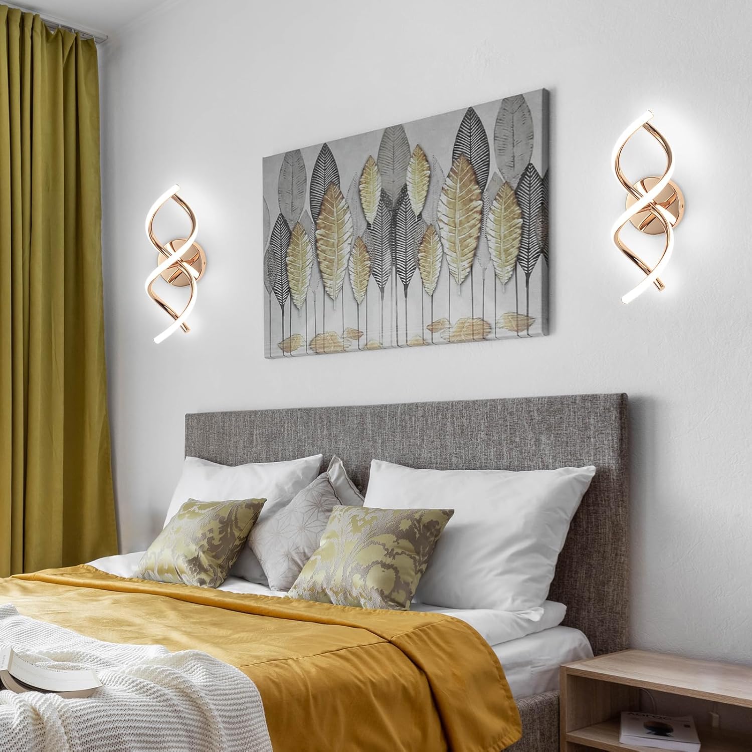 gold spiral led wall lamp

