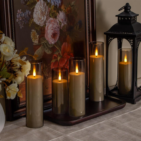 grey led candles for living room