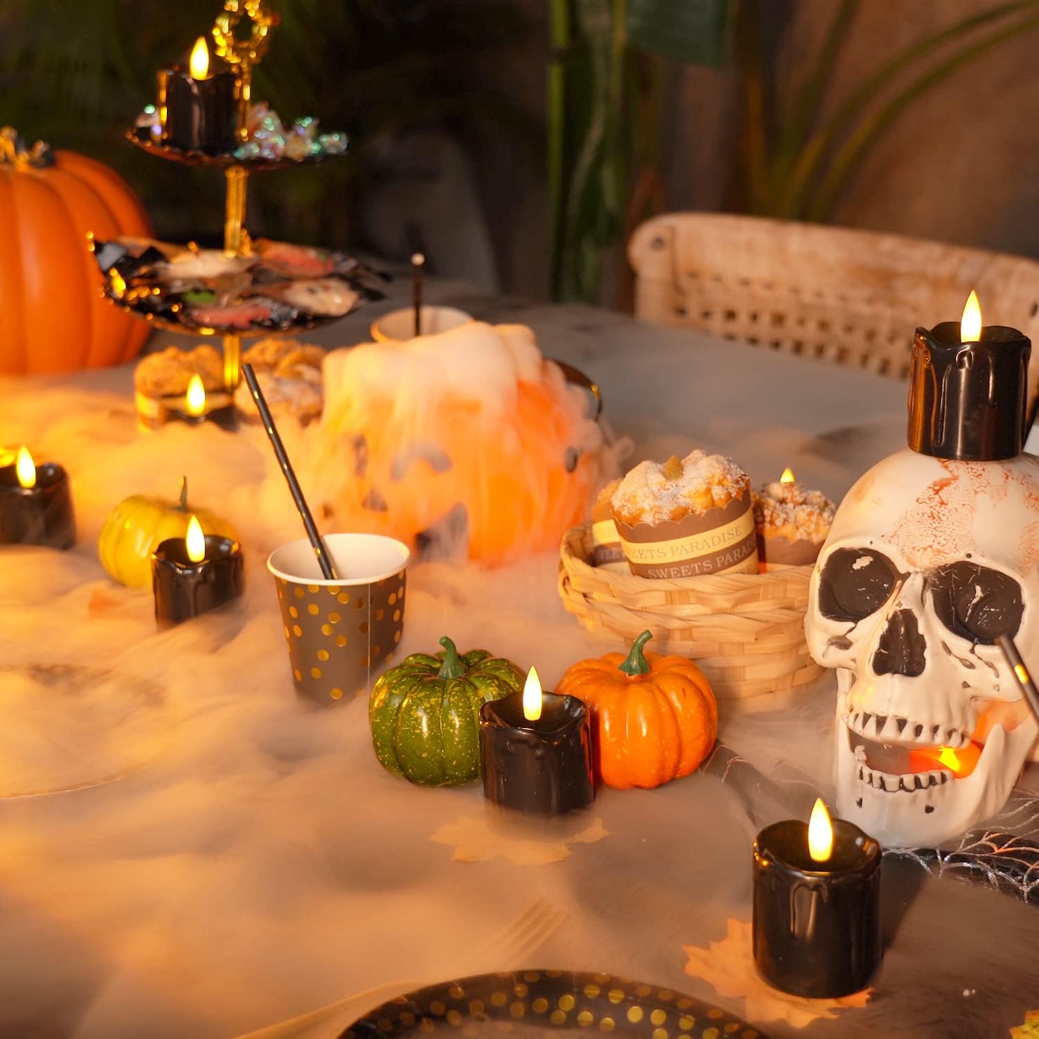 halloween black led candles