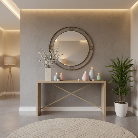 LED Wax Egg Candles Set of 2, Flameless Decorative Egg Candles for Easter Display