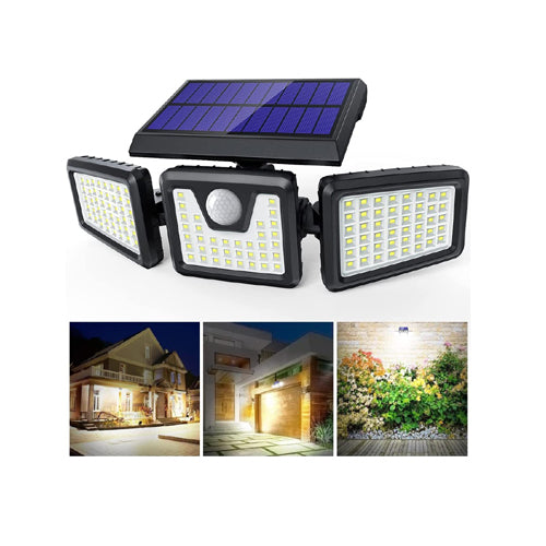 Solar Lights Outdoor 3 Heads, Upgraded 74 LED Solar Motion Sensor Security Lights - thelights4u.com