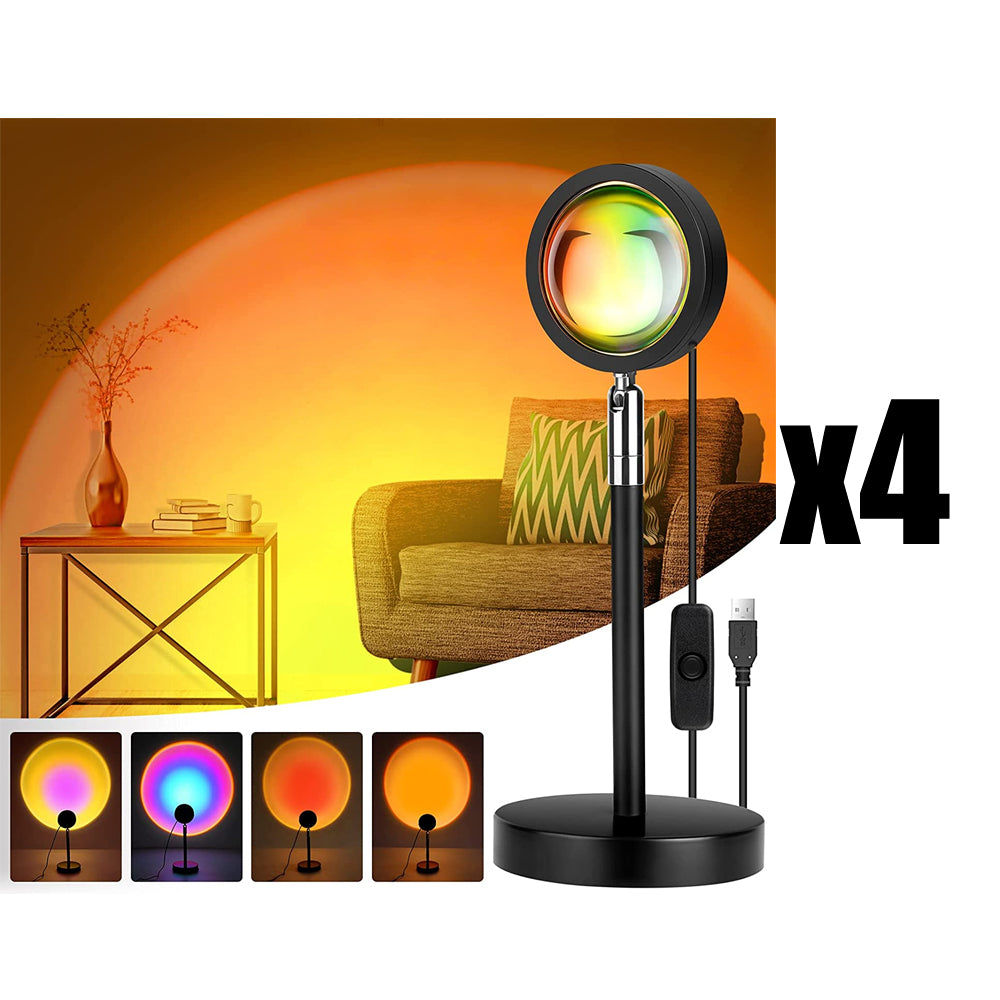 Sunset Lamp, 10W Sunset Light for Home Decor,360° Rotation Sunset Projection Romantic Visual Mood Lamp,USB Sunset Projector - thelights4u.com