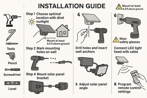 LED Motion Sensor Solar Powered  Security Light – 3 Modes, Waterproof