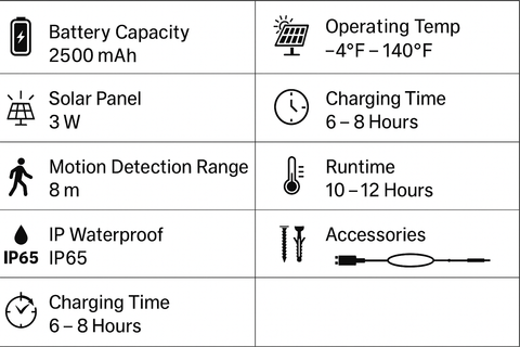 Outdoor Motion Sensor Solar LED Light