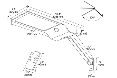 Adjustable Solar Security LED Wall Light
