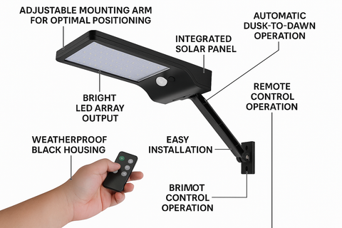 Adjustable Solar Security LED Wall Light