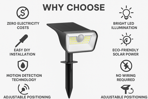 Solar Security Outdoor Motion Sensor Lights – Dual Colour Garden Light
