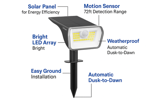 Solar Security Outdoor Motion Sensor Lights – Dual Colour Garden Light