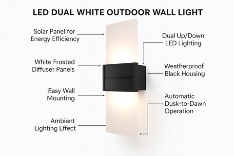 LED Dual White Outdoor Wall Light – Up & Down IP65 Exterior Light