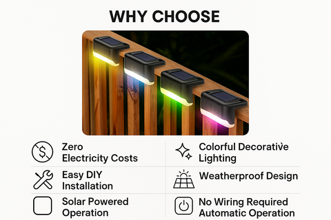 LED Solar Powered Fence Wall Lights – Outdoor Waterproof Lighting