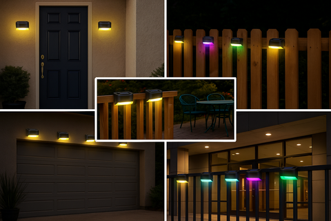 LED Solar Powered Fence Wall Lights – Outdoor Waterproof Lighting