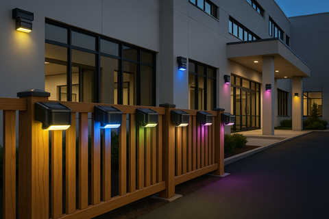 LED Solar Powered Fence Wall Lights – Outdoor Waterproof Lighting