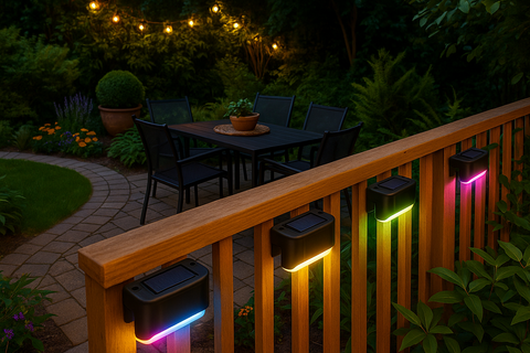 LED Solar Powered Fence Wall Lights – Outdoor Waterproof Lighting