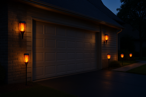 Solar Torch Lights for Outdoor - 33 LED Flickering Flame (Pack of 4)