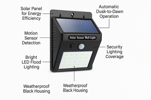 Pack of 4 LED Motion Sensor Wall Flood Lights – Outdoor