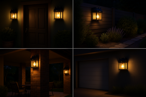 3-Mode Solar Wall Motion Sensor Security Lights Outdoor
