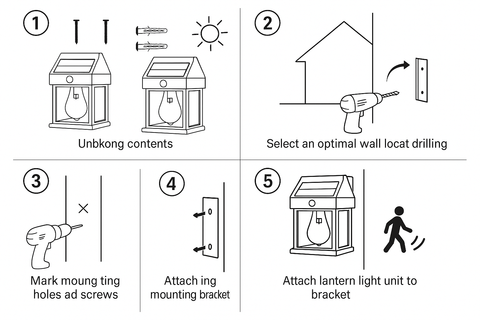 3-Mode Solar Wall Motion Sensor Security Lights Outdoor