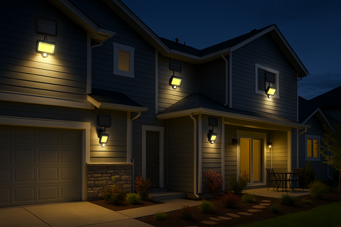 100 LED Solar PIR Motion Sensor Garden Wall Light