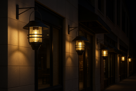 2-Pack Solar Lantern Wall Lights – Hanging Glass & Stainless Steel Porch Lights